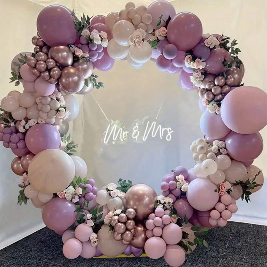 135pcs 5/10/18 Inch Purple Metallic Latex Balloons, Suitable For Birthday, Wedding, Engagement, Halloween, Christmas Events & Party Decoration,Christmas