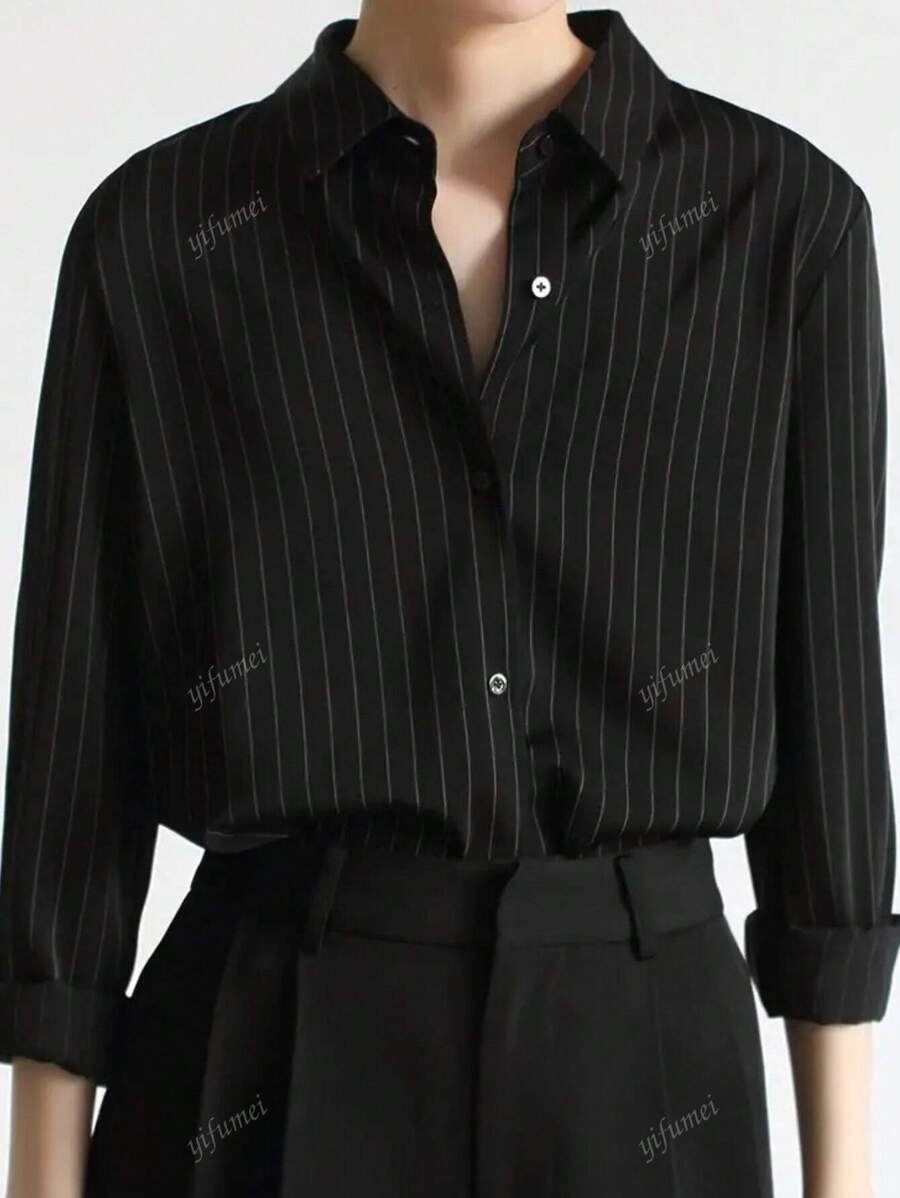 Women's Casual Striped Long Sleeve Shirt, Spring & Fall,Long Sleeve Tops