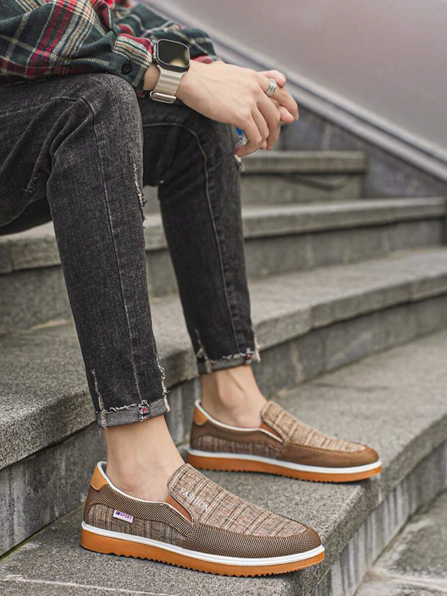 Scarpe in tela da uomo per estate e autunno, scarpe vulcanizzate versatili da uomo, tomaia in tessuto traspirante, suola spessa, sneaker casual