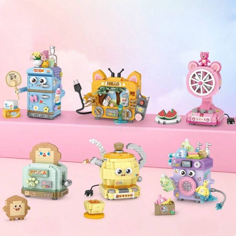 A Set Of Small Particle Assembly DIY Toy Building Blocks, Sweetheart Series Of Style, Old Household Appliances Including Refrigerators, TVs, Fans And Washing Machines, Suitable For Back To School, New Year, Easter, Valentine's Day, Birthdays And Other Festivals. Can Be Used For Creative Home DIY Decoration, Artistic Living Room And Bedroom Decoration. Also A Creative Home DIY Decoration Puzzle Combination Toy Bouquet, Suitable For Valentine's Day, Spring Festival, School Gifts And Other Occasions. The Interesting Building Blocks Can Be Used For Creative Home DIY Decoration, Interesting Small Challenge Building Blocks To Exercise Hands-On And Brain Skills. It Is A DIY Creative Home Decoration And Room Decoration For Toys For Adults, And A Gift For Festivals And Occasions Such As Birthdays, Easter, Mother's Day, Father's Day, Etc. Please Follow Our Store To Get The Latest Information On New Products. Room Decoration