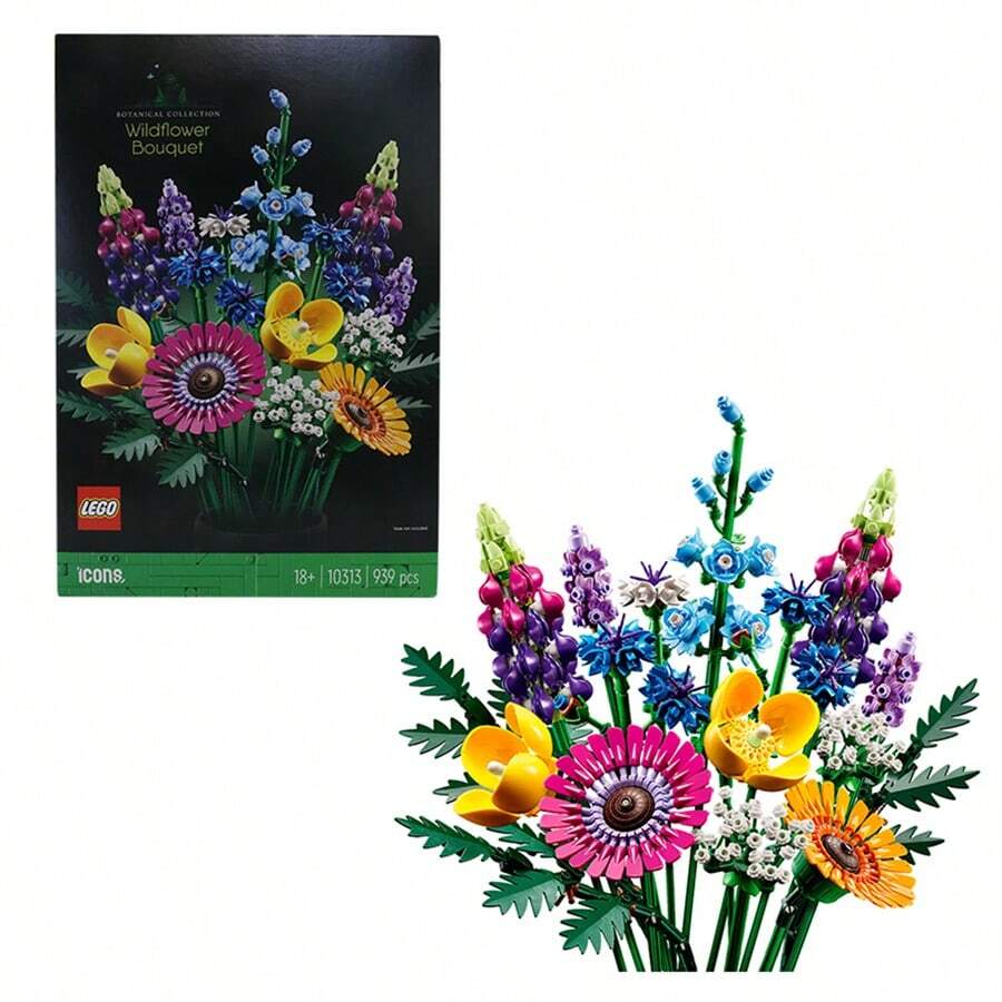 LEGO 10313 Icons Wildflower Bouquet Set - Artificial Flowers With Poppies And Lavender