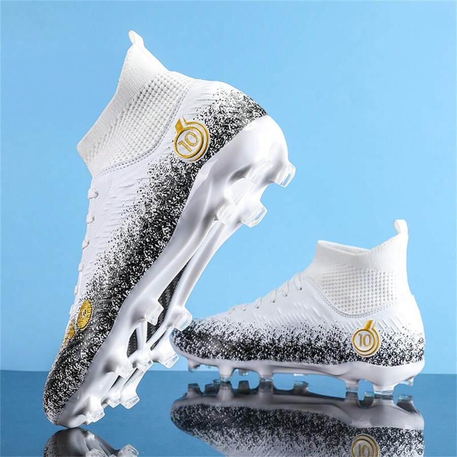 Men's Snug-Fitting, Breathable, Safety Lightweight, Fashion Cleated Mid-Top Football Boots