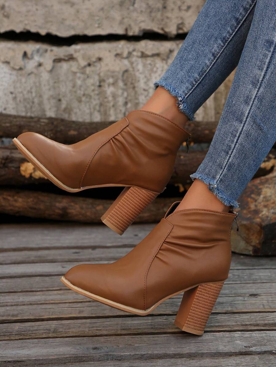 Nuevos botines de mujer de moda para otoño, botines de tacón grueso, botines de tacón ultrarrenado