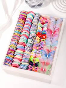 Ensemble de pinces à cheveux papillon, 266 pièces, joli élastique à cheveux