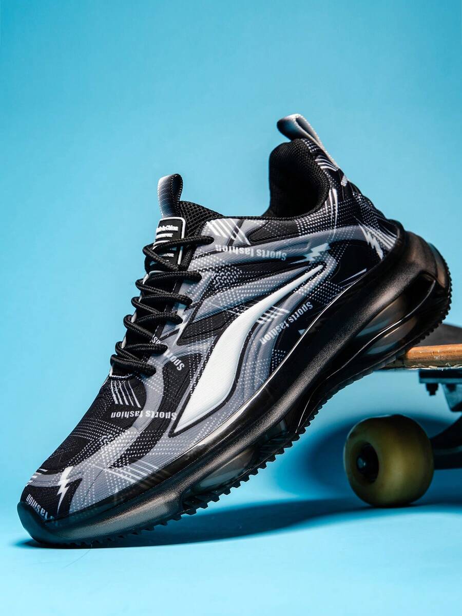 Herren Mesh atmungsaktive Lässig Sport Laufschuhe, Luftpolster stoßabsorbierend, modischer verstärkter Höheneffekt, vielseitiger Streetstyle