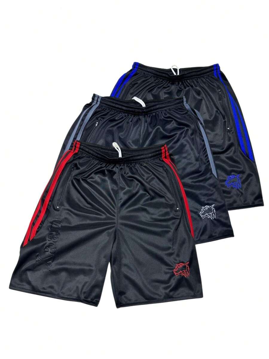 KIT 3 Shorts/Bermuda Masculina Moletom listrado lisa Chimpa Flanelada Esportivo Excelente Para Academia