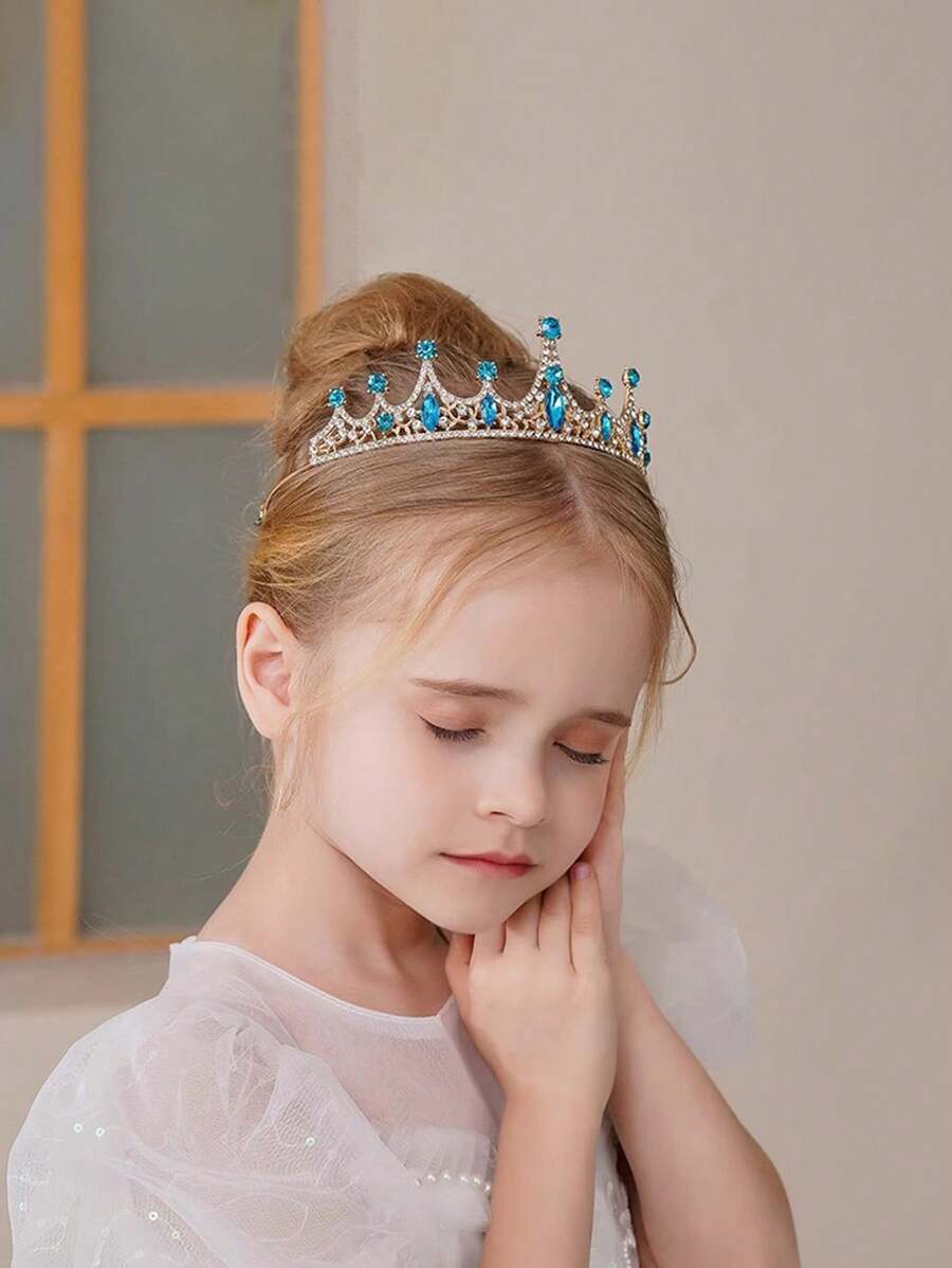 1 szt. Vintage Rhinestone Tiara-królewska korona ślubna dla panny młodej, elegancka księżniczka świąteczna korona kostium opaska na głowę akcesorium do włosów z kryształem, lśniąca korona królowej nadaje się na prezenty świąteczne dla dziewcząt na cosplay i imprezę halloweenową