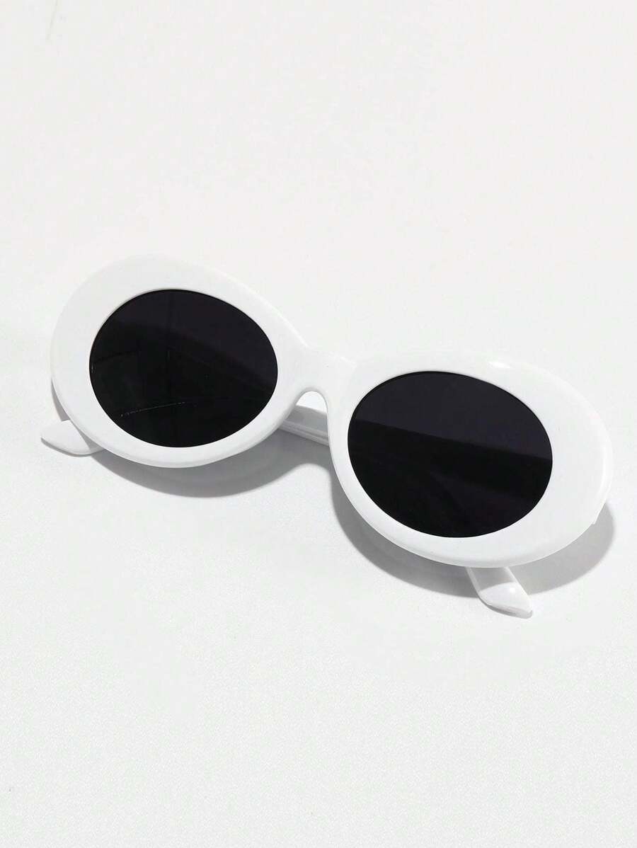 1pc Unisex Round Beach Fashion Glasses, Fashionable And Versatile Halloween Basics Fall Winter Women Outfits Clothes Business Casual Gifts For Summer Beach Vacation,Outdoor,Travel