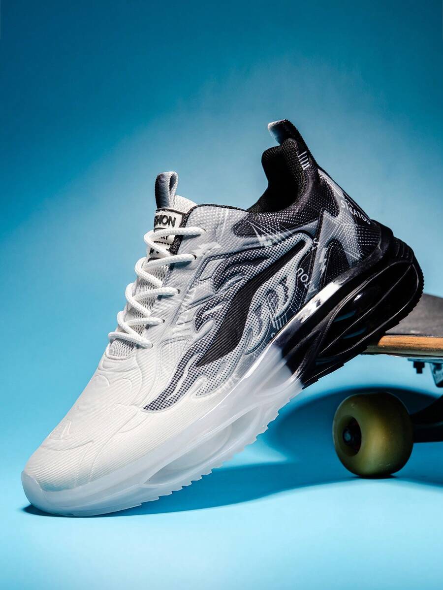 Men's New Ombre Mesh Breathable Casual Sports Shoes, Elevator Air Cushion Shock-Absorbing Running Sneakers, Fashionable & Versatile For Street Wear