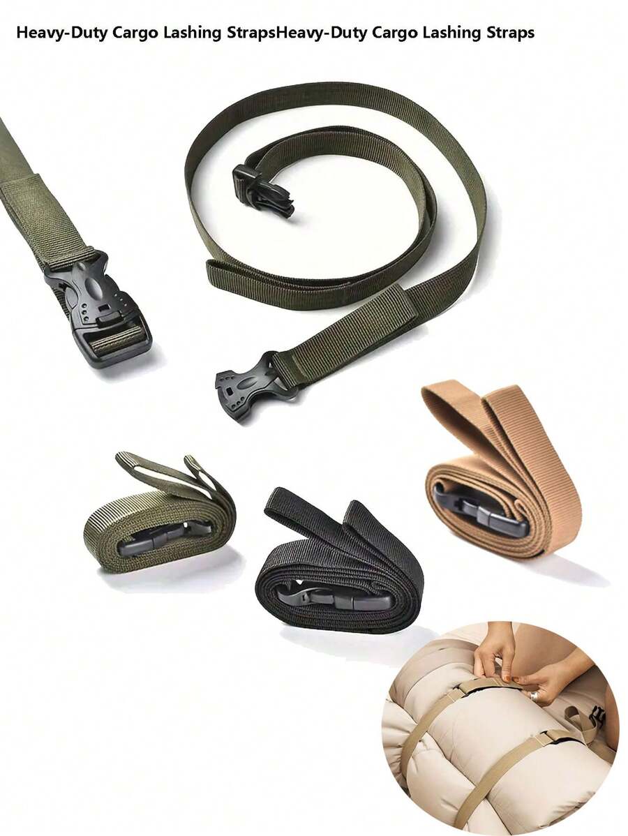 1pc Cintas de amarração de carga para serviços pesados - Fivela ajustável de liberação rápida, durável, resistente às intempéries, cintas de amarração fáceis de usar para prender cargas, barcos, reboques e muito mais - perfeitas para uso externo e industrial
