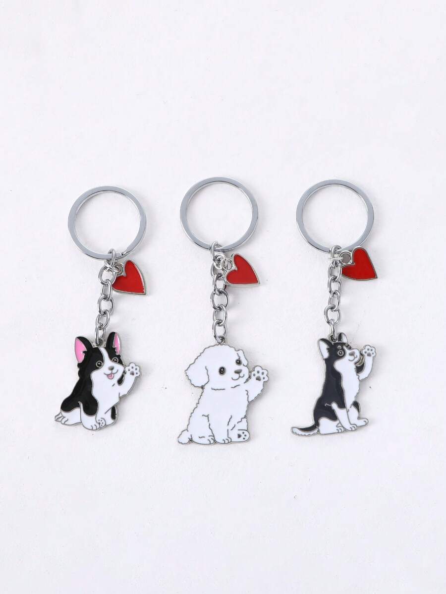 1pc Metalen schattige cartoon gelukszak hanger minnaar cadeau dier mooie huisdier hond sleutelhanger metalen auto sleutelhanger voor vrouwen beste vriend charme