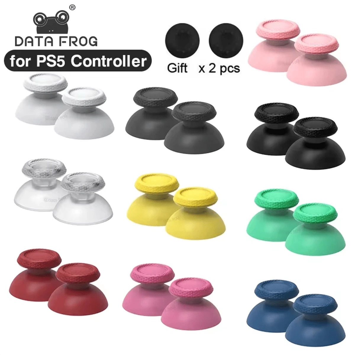 DATA FROG DATA FROG 3D Joystick Caps For PlayStation 5 Replacement Thumbsticks Button For PlayStation 5 Analog Stick Buttons Controller Accessories