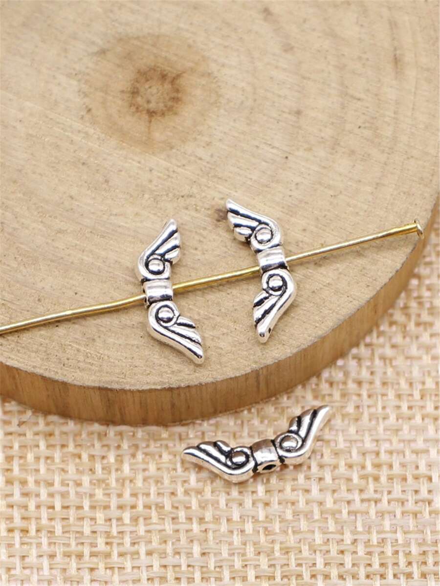 30 peças/saco 16x5mm contas de asas de anjo com furos pequenos acessórios de joias para fazer joias faça você mesmo brincos, colares, pulseiras, chaveiros