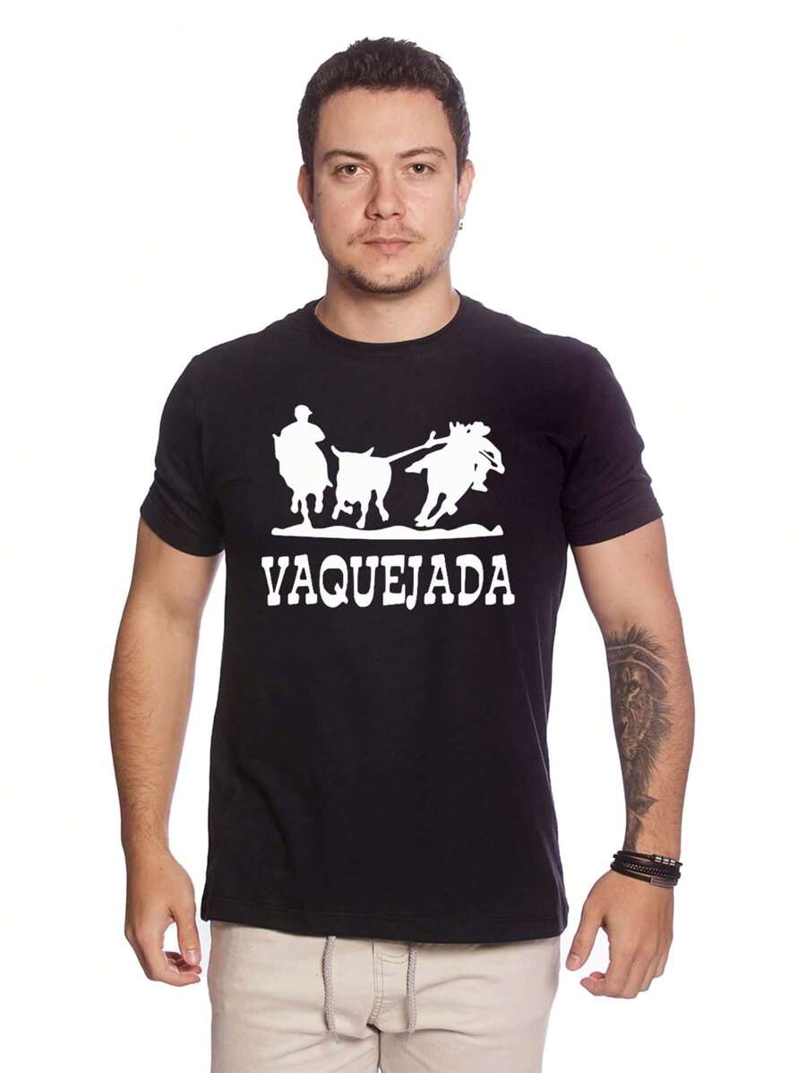 Camiseta Masculina Camisa Country Vaquejada Agro Rural Gola Redonda