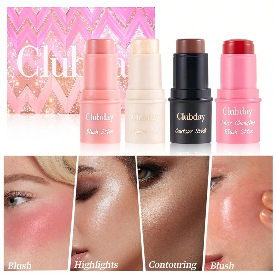 Thanksgiving & Christmas High Appearance Level Makeup Set 4 In 1 Blush & Contours & Highlights & Eyeshadow Face Makeup Set Makeup Party, Beach Party, Winter Christmas Gift Surprise Best-Selling Makeup Set Christmas Gift 4-Piece Facial Contouring Makeup Set Blush Highlight Contouring 3-In-1 Set Long-Lasting Natural Makeup Effect