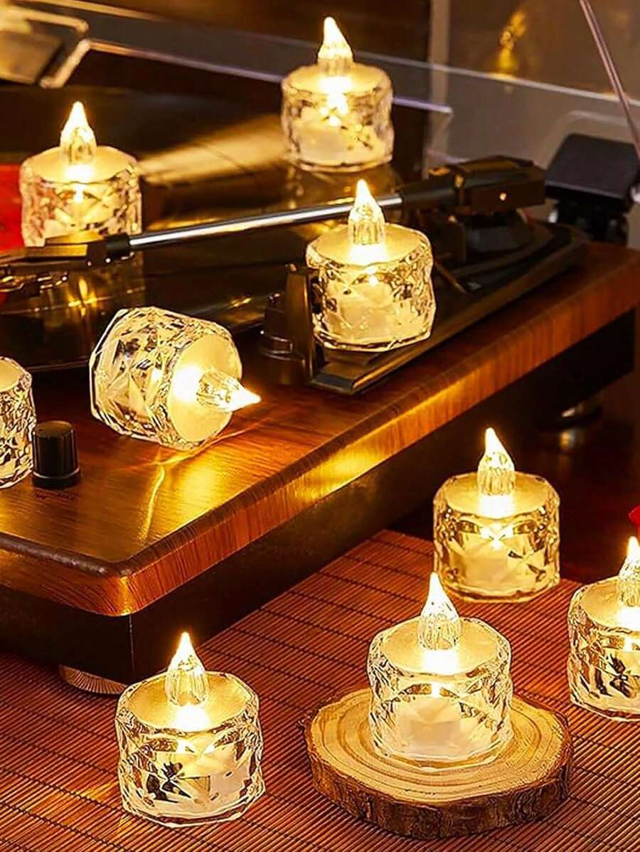 6/12 paquetes de velas de té sin llama, velas eléctricas falsas Velas de té para decoración de centros de mesa para bodas, Pascua, Halloween, Navidad