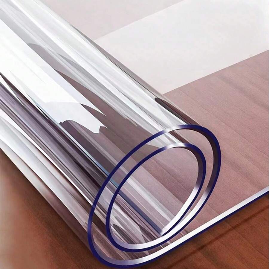 PVC Transparent Table Cover Protector, 1.0mm Thick Plastic Table Cover Rectangle, Waterproof And Oil Proof, Tabletop Protection, Soft Glass Tablecloth PVC Transparent Table Cover, Suitable For Kitchen, Dresser, Writing Desk, Dining Table. Home Kitchen Dining Supplies
