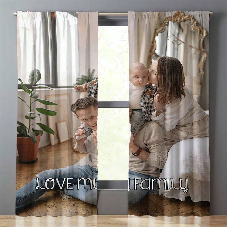 1 Stück personalisierter Vorhang, individualisierter Vorhang, individuelle Fotogardine, Geburtstagsgeschenk, personalisiertes Wohndekoration Geschenk