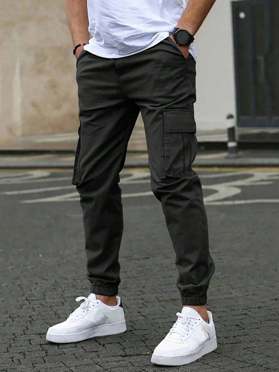 1pc Teen Boy Casual Straight Leg Drawstring Broek Met Zakken, Voor Oefening & Buiten, Lente/Herfst/Winter