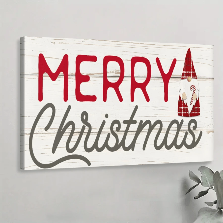 1Pc Framed Canvas Wall Art Poster Christmas Winter Canvas Wall Art With Frames Art Works Christmas Poster Prints Wall Pictures Decoration For Holiday Living Room Bedroom Bathroom
