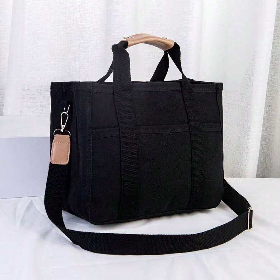 1 peça Bolsa da Mamãe na Moda, Bolsa de Ombro de Lona de Grande Capacidade, Bolsa Transversal para Fraldas para Itens Essenciais do Bebê