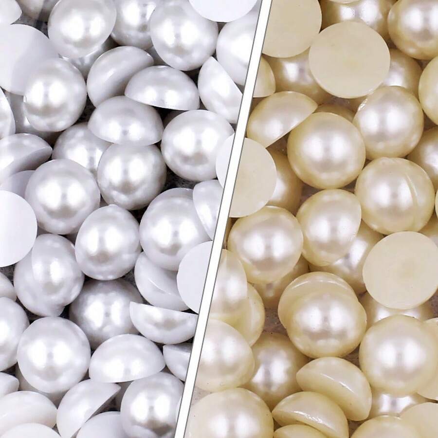 Mix Sizes 2-10mm 1100pcs 20g AB Muti-Colors Imitation Half Round Pearl Flat Back ABS Plastic Bead For Nail Art DIY Jewelry Craft