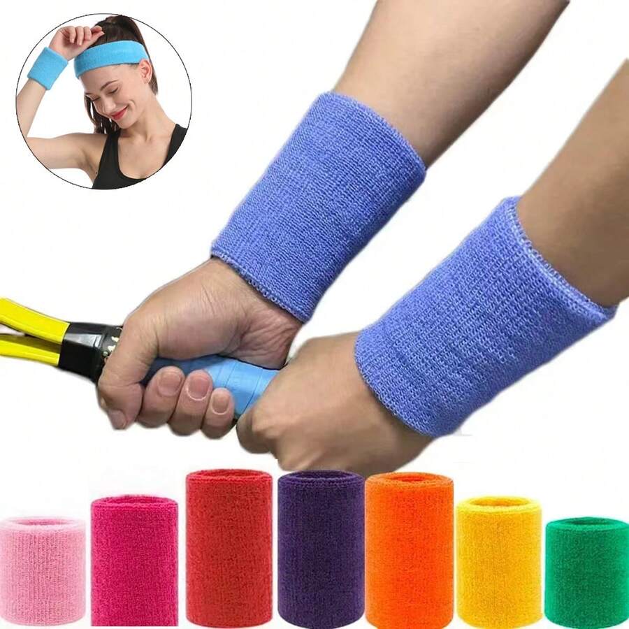 1 Stück Schweißabsorbierendes Sportarmband, Handgelenkstütze Für Outdoor-fitness-basketball, Frottee-armband Mit Handgelenkstütze