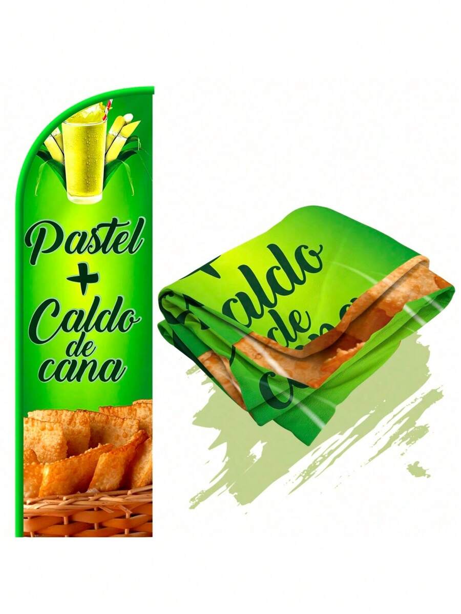 Bandeira Para Wind Banner Flag Dupla Face (só tecido) Pastel + Caldo Cana