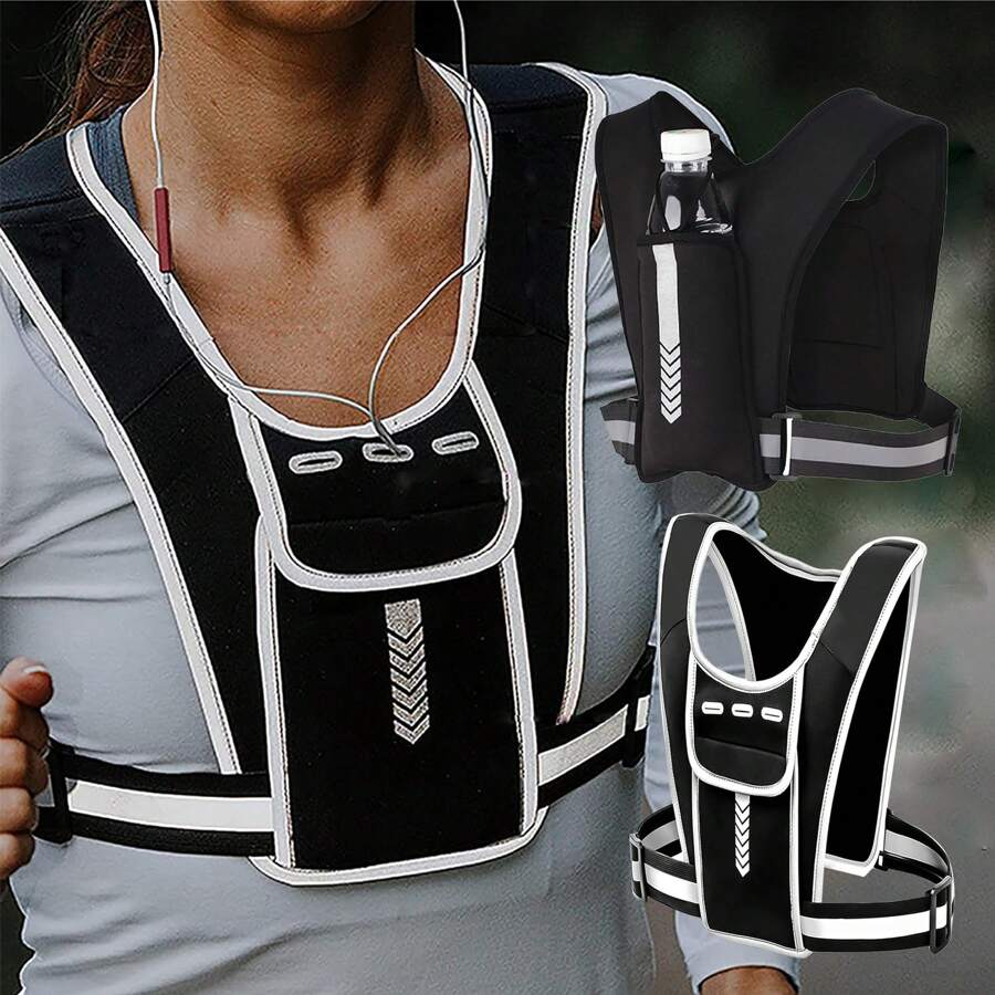 Mochila de corrida mini para homens e mulheres - refletiva, alta visibilidade de 360°, acomoda acessórios e qualquer iPhone, Android, iPad Mini - equipamento leve e ajustável para condicionamento físico, caminhada, ciclismo, trilhas e muito mais!