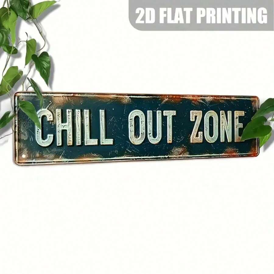 1pc Vintage Metalen Bord Plaquette, 39,88cm X 9,91cm, Wanddecoratie Bord Met Letterlogo, Geschikt Voor Patio, Veranda, Tuin, Multifunctioneel, Cadeau-idee, Willekeurige Gatposities, Woondecoratie, Kamerdecoratie, Wanddecoratie