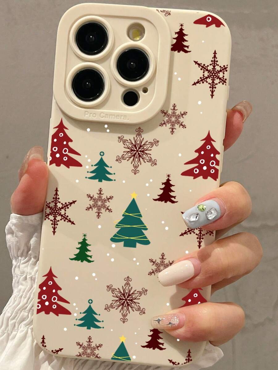 1 PIEZA Funda antideslizante para teléfono con diseño de árbol de Navidad colorido compatible con iPhone 15/15 Pro Max/14/13/12/11/7/8/XS/11 Pro