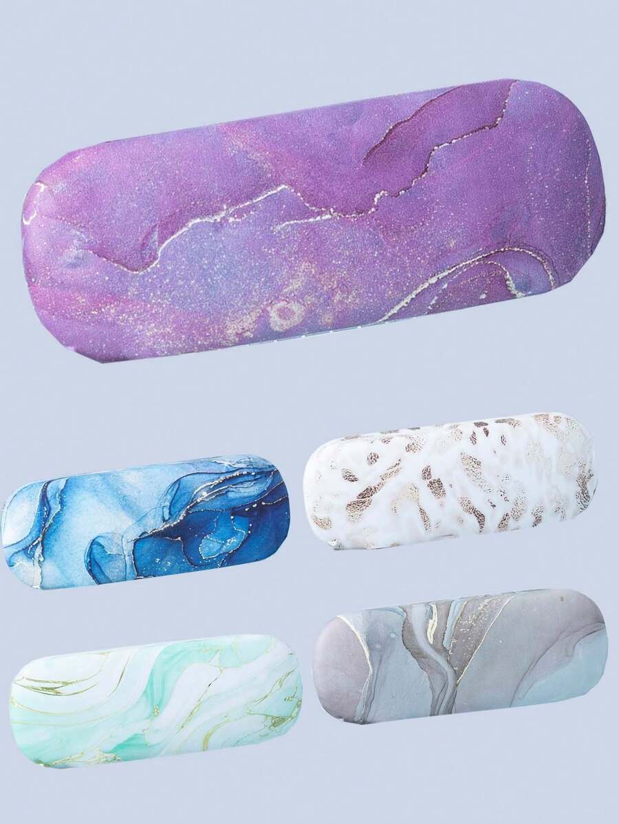 1pc Women's Gradient Portable Anti-Pressure Eyeglasses Case Sunglasses Storage Tin Box Glasses Accessories For Women