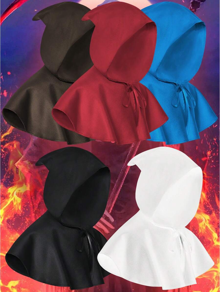 1pc Men COS Costume Black Hooded Cloak Medieval Cosplay Death God Robe Party Halloween