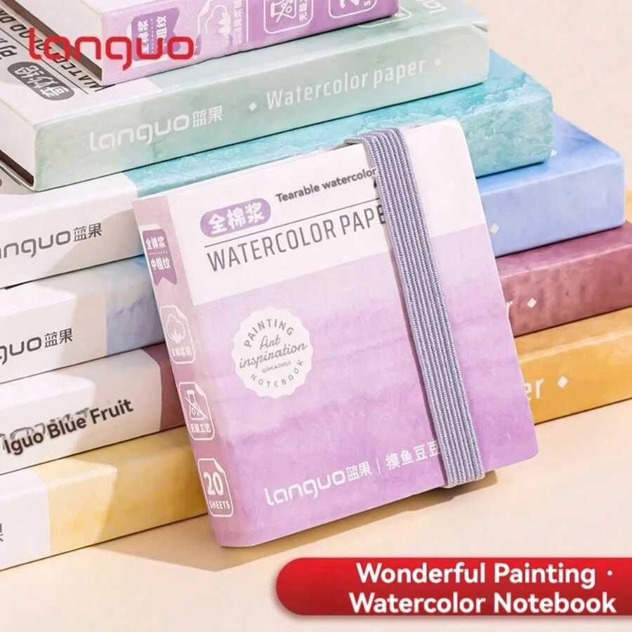 Cuaderno de acuarela desgarrable, 20 hojas de papel grueso de acuarela de 300 g, grano medio, cuaderno de dibujo portátil para viaje, para grafiti, pintura, regreso a la escuela, día de la madre, regalo para mamá