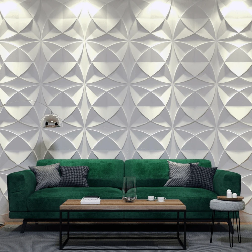 Kit 50 Placas PVC 3D 25x25 - 3,12 metros quadrado Revestimento de Parede Decorativa