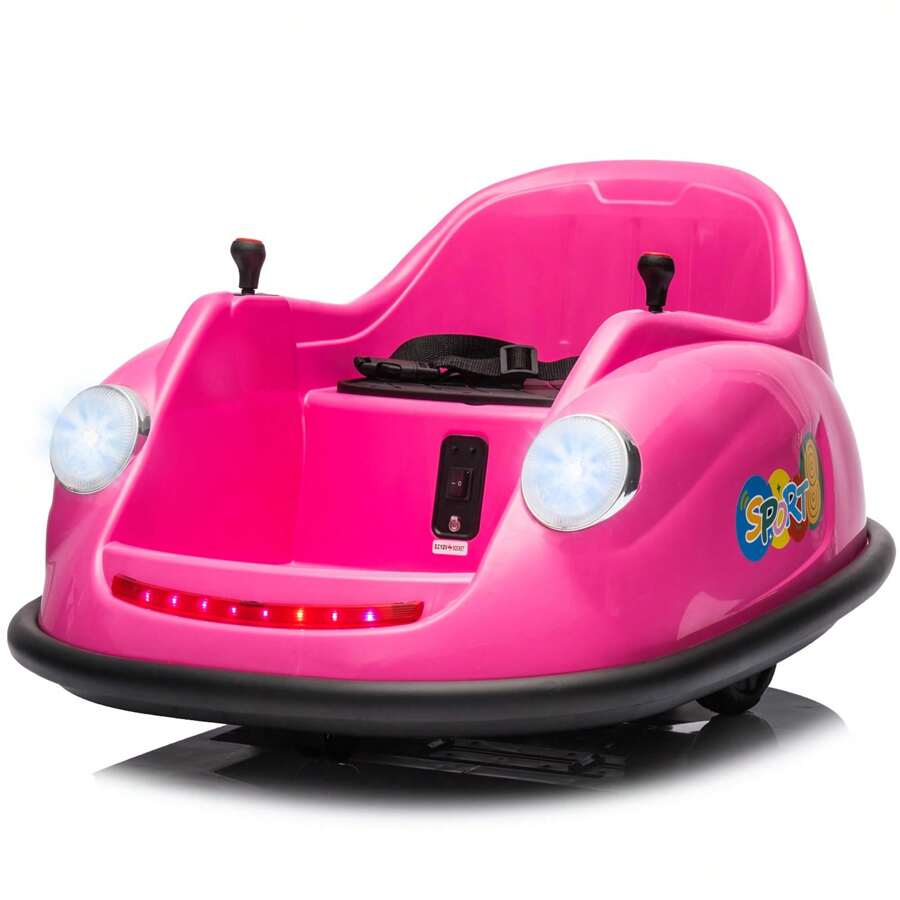 2-Speed, 360°Spin Ride On Electric Bumper Car For Kids & Toddlers, 12V Battery Car For Kids W/Parent Remote, Led Lights
