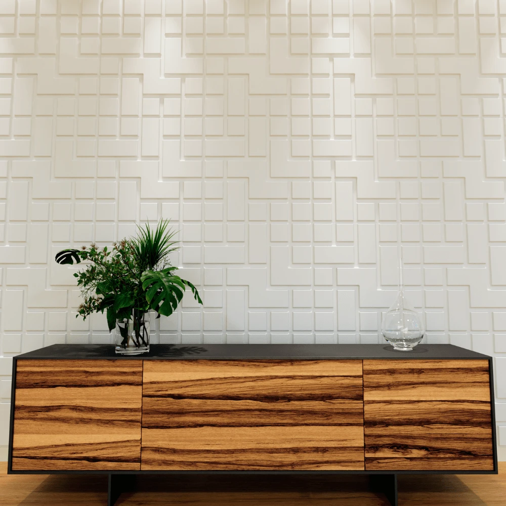 Kit 50 Placas PVC 3D 25x25 - 3,12 metros quadrado Revestimento de Parede Decorativa