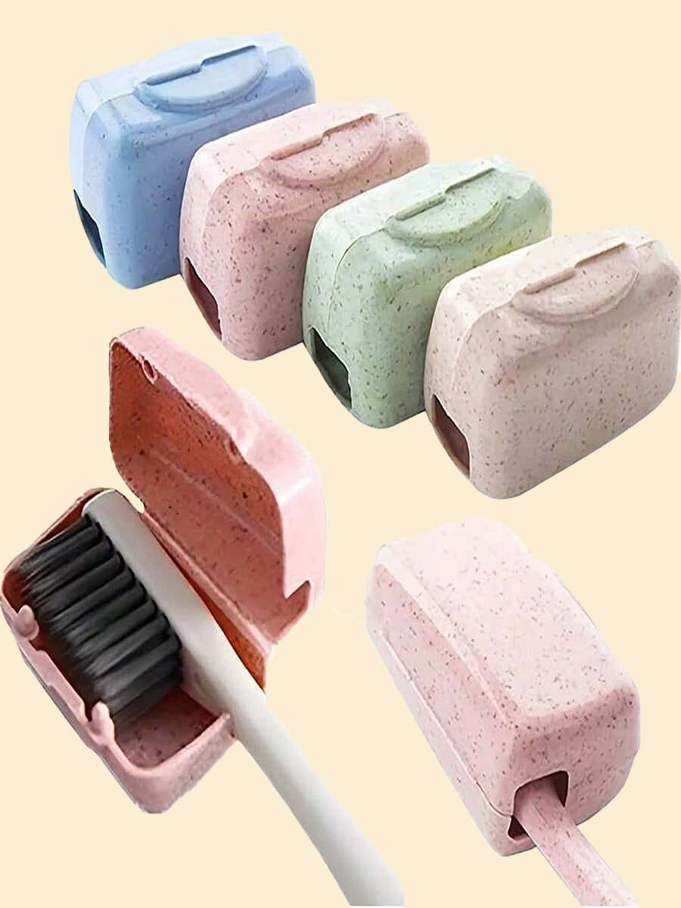 1/4/8pcs/Set Toothbrush Covers, Portable Toothbrush Cap Cases, Toothbrush Protector, Hygiene Travel Accessories, Random Color