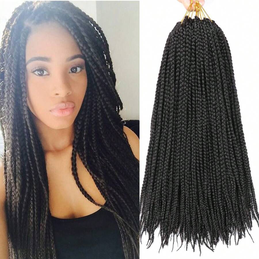 Belle Show Cheveux tressés au crochet Goddess Box de 18 pouces, cheveux tressés au crochet pré-boucléspour tressage des cheveux
