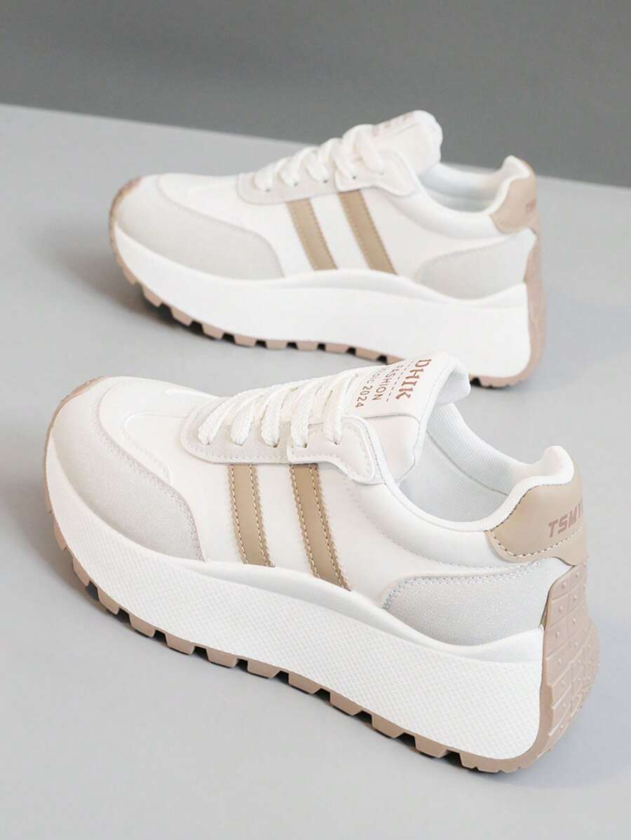 New 2024 Spring Summer Sports Women Shoes, Breathable Casual Thick Sole Sneakers, Non-Slip Versatile Shoes