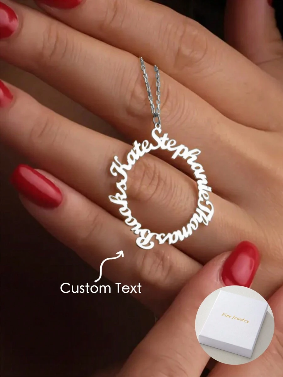 Creative And Unique Genealogy Family Multi Name Customized Stainless Steel Necklace, Can Add 3-5 Names, Customized Family Necklace, With The Names Of Father, Mother, Brother, Sisters, Grandmother, Perfect Gift For Mother's Day, Suitable For Daily Wear