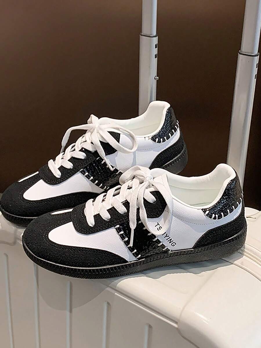 2024 Autumn Winter New Women Shoes, Comfortable Flat Casual Fashion Color Block Sports Sneakers