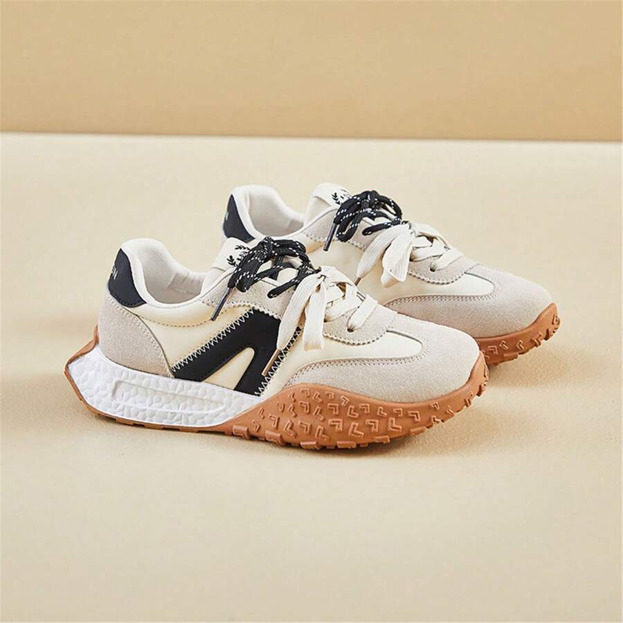 Spring And Autumn Fashionable Casual Sports Style Thick-Soled Agan Sneakers For Women Casual Height Increase Chunky Shoes