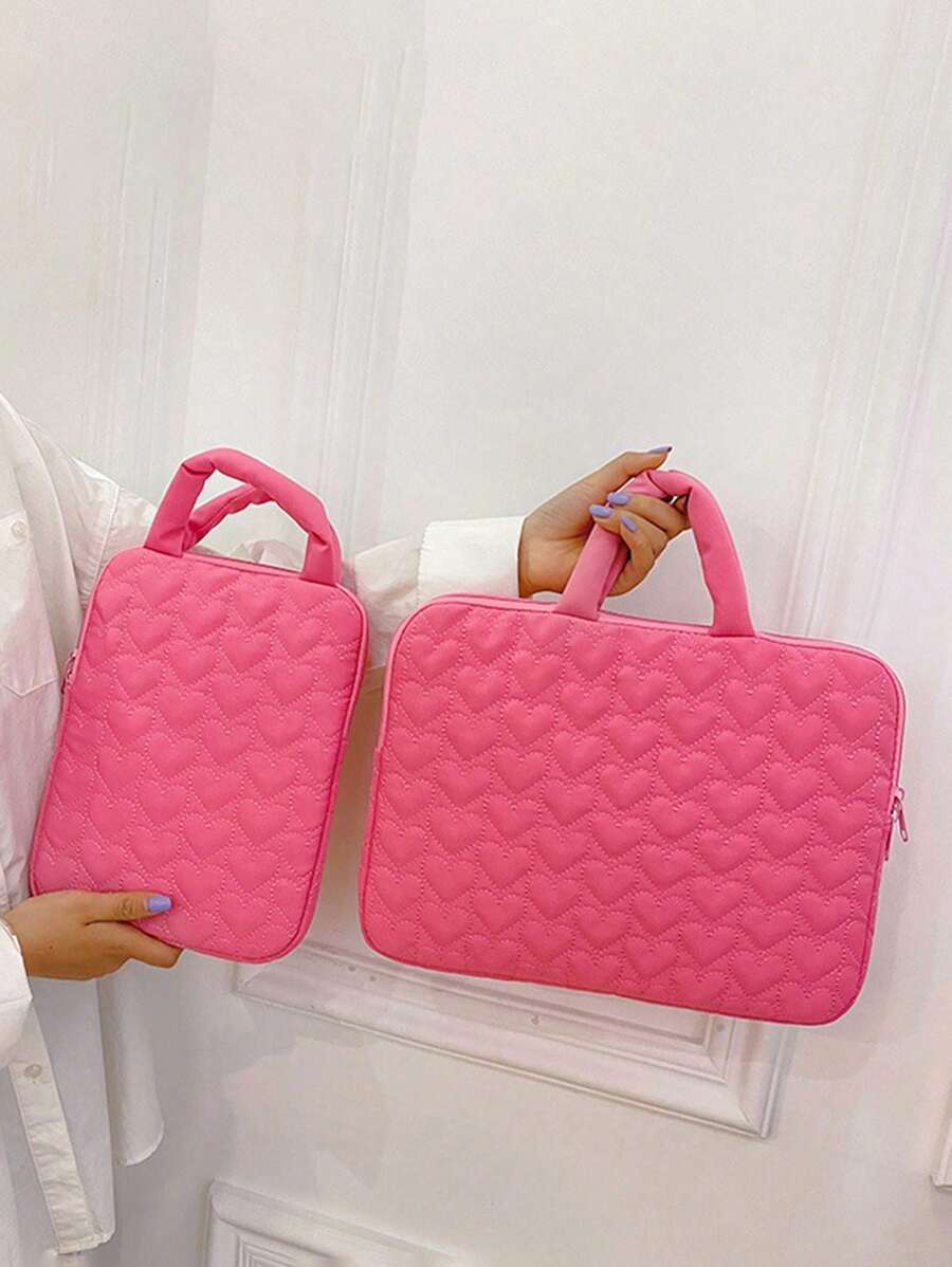 1pc11 "14" Fresh And Simple Soft Love Embroidered Portable Inner Ipad Bag Multi-Functional Laptop Bag Basics Laptop/Cover/Tote/Tablet Shoulder Bag Carrying Case Ipad Bag Daypack For Women/Men/Girl/Boy/Female/Male Student Fits Mac Book Air/Pro11/13/14/139 Inch Fashion Waterproof/Shockproof Lightweight Bag Nurse /Colleage Essential Christmas/Father/Mother/Gift Elementary/Middle/Commute With Computer Compartment Large Capacity Portable Simplicity Multi-Function With Zipper Laptop Accessories Sleeve