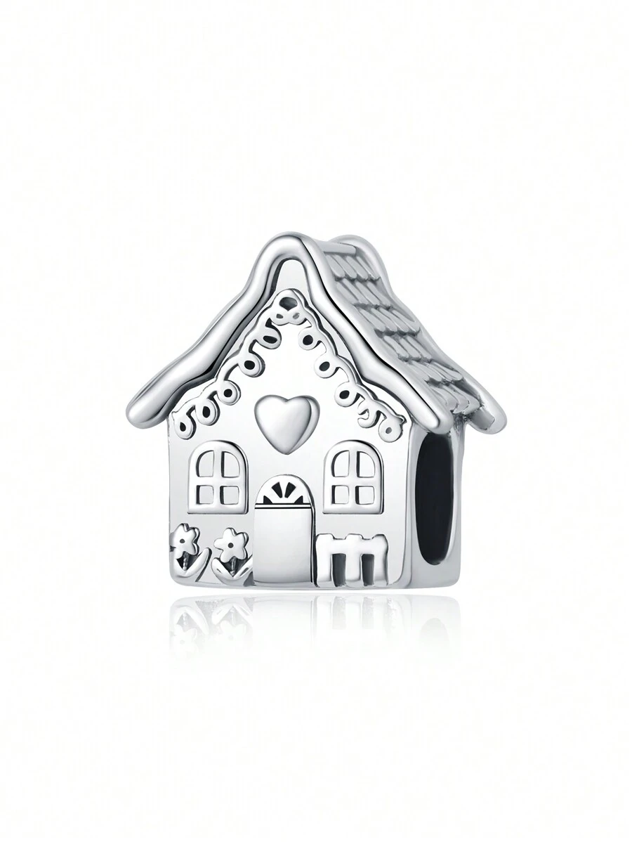 Silver Plated Charm Love Little House Flower Beads Charm Pendant Ball Suitable For Bracelets DIY Women's Jewelry