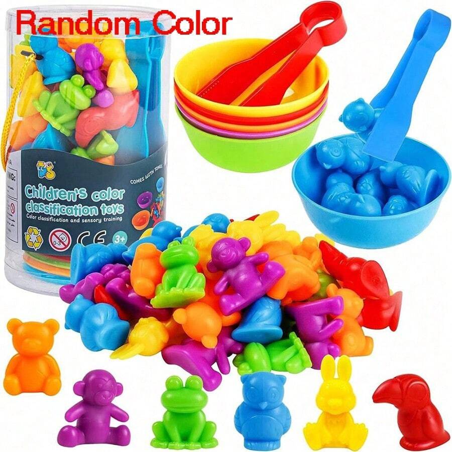 Juguetes de conteo con juegos de emparejamiento y tazones de clasificación - Actividades de aprendizaje preescolar de clasificación de colores, juguetes educativos Montessori - Regalo para niños, niñas y niños pequeños