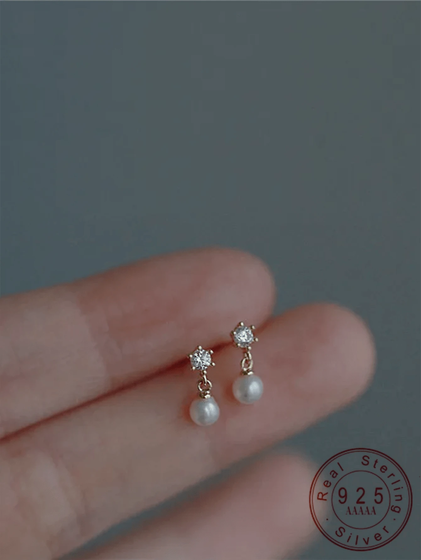 1 Pair Vintage S925 Silver Zirconia & Pearl Stud Earrings, Dainty Jewelry Accessories For Women, Suitable For Daily Wear, Travel, Friendship Memorial, Birthday Gift