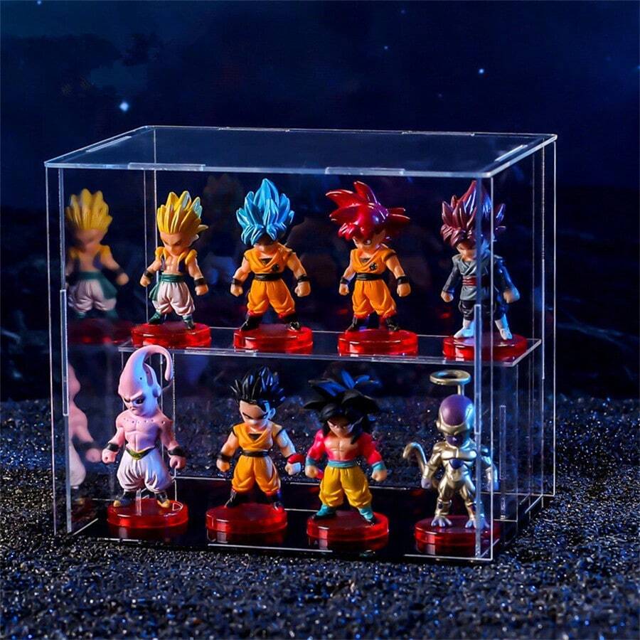 Decoración navideña Set de 8 figuras de acción de PVC de los personajes anime Goku, Vegeta y Brolly de la 2da generación, coleccionables y juguetes navideños