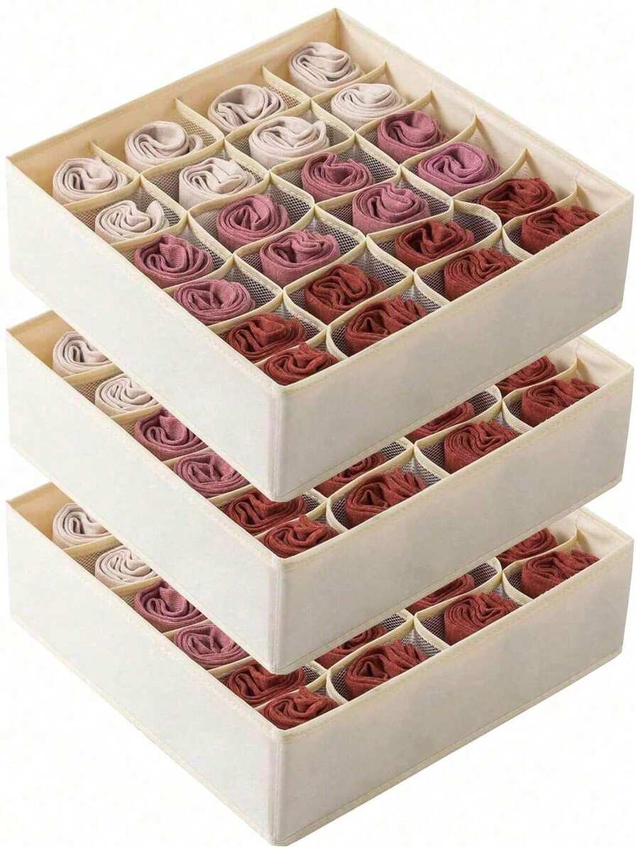 1 pieza Organizador de ropa interior tipo cajón con 24 compartimientos, organizador de almacenamiento de sostenes y calcetines para uso doméstico, decoración del hogar, decoración de dormitorio