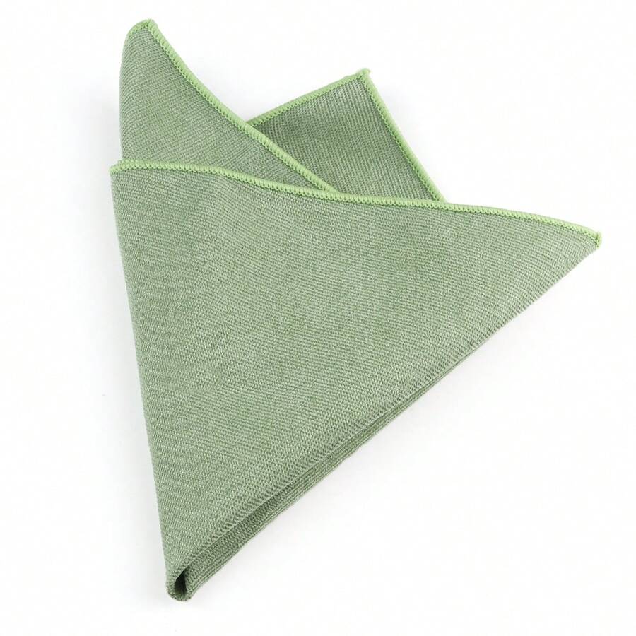 1pc Men's Soft Velvet Grass Green Pocket Square/Handkerchief, Versatile For All Seasons